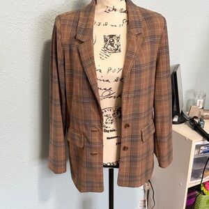 Brown Plaid Blazer from Old Navy size xs